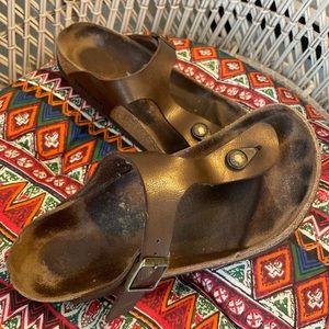 Birkenstock sandals brown suede sole